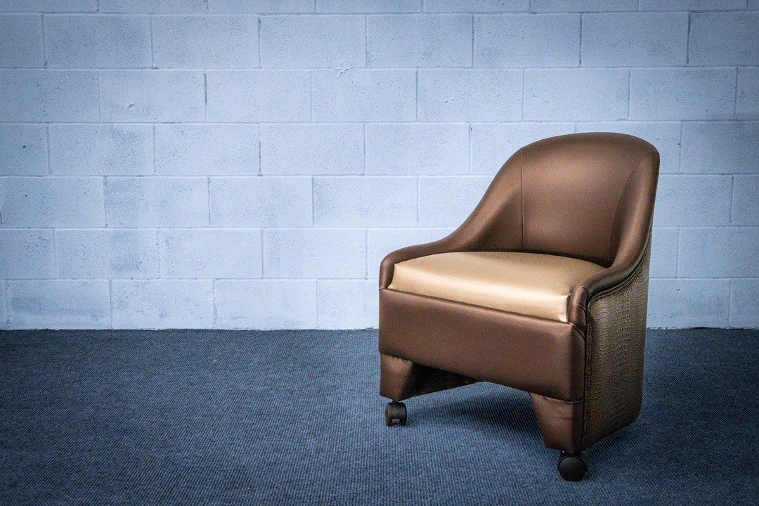 hybrid nightclub barrel chair beige brown and crock skin