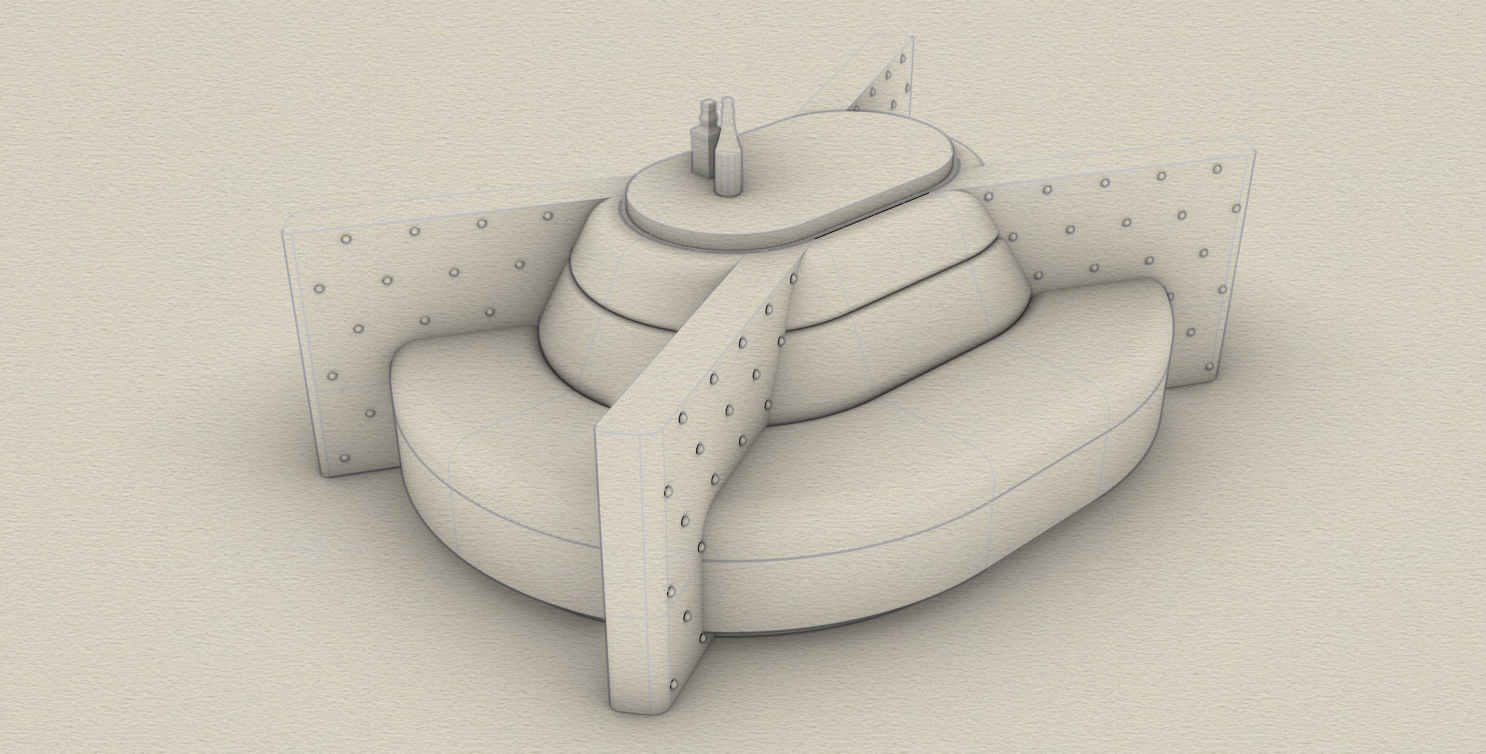 nightclub Island couch 3d model