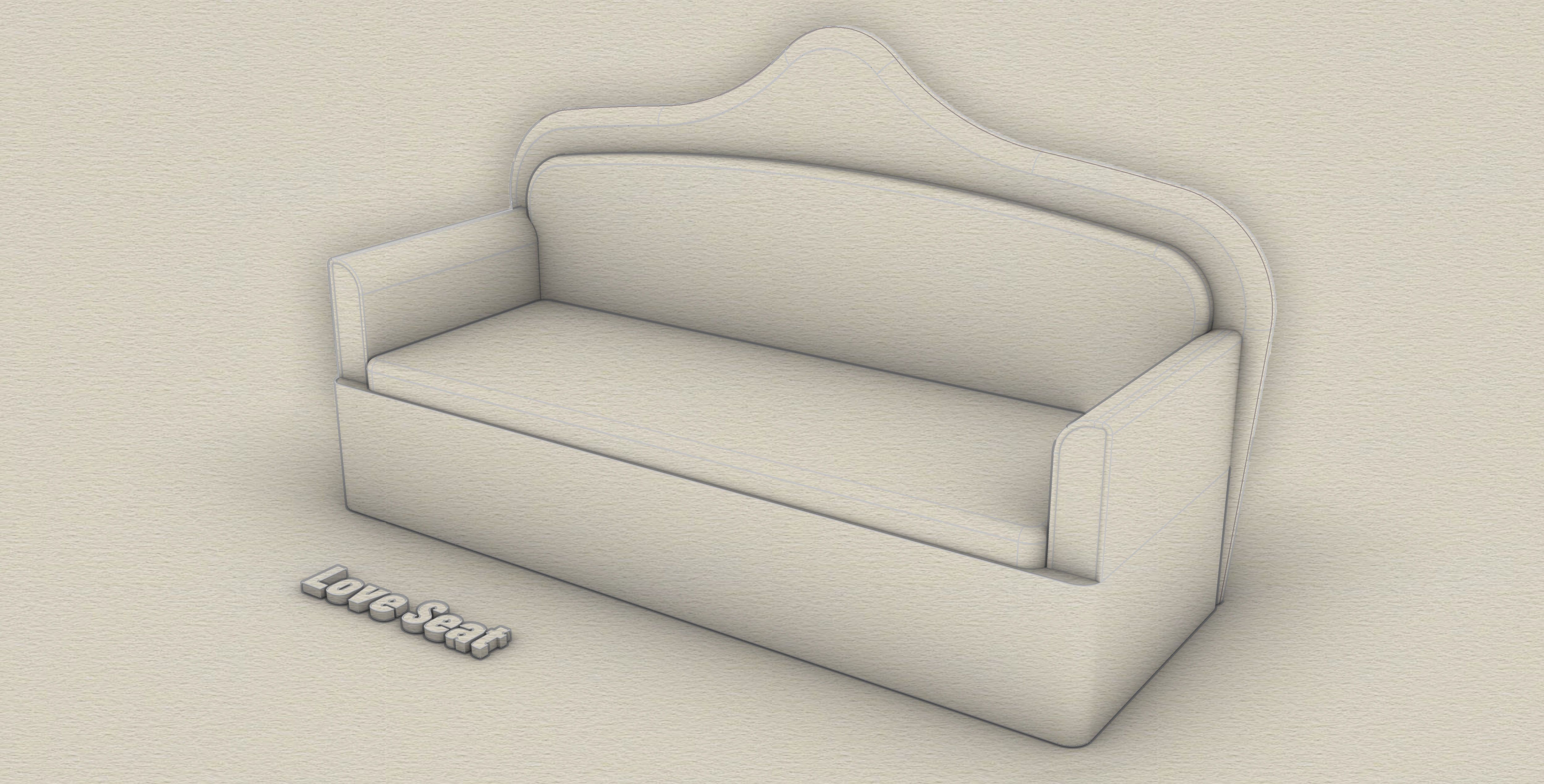 love seat 3d model